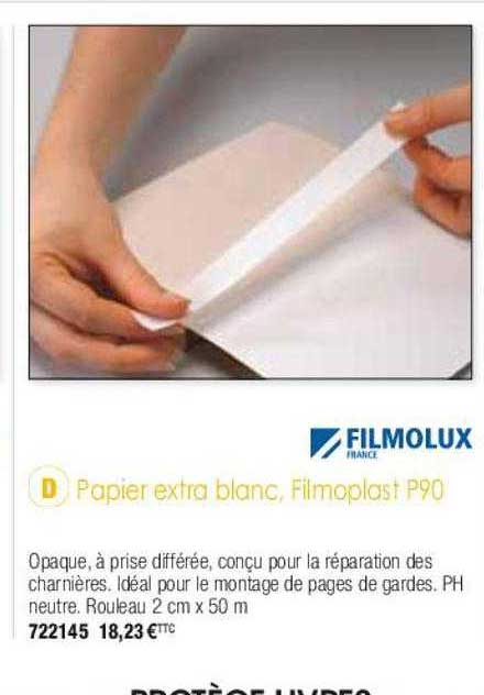 papier extra blanc, filmoplast p90 filmolux