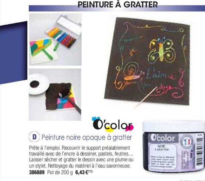 peinture noire opaque à gratter o'color