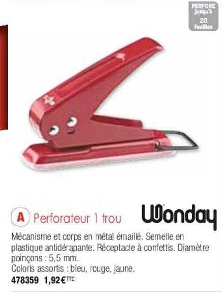 perforateur 1 trou wonday