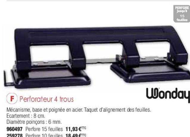 perforateur 4 trous wonday