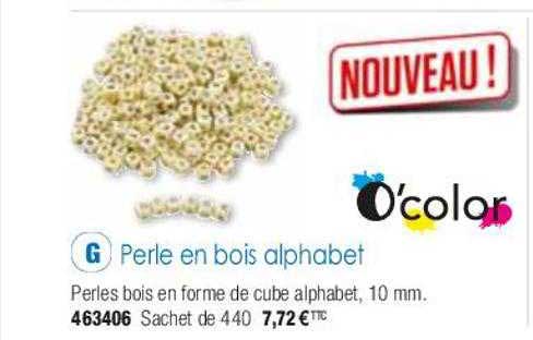 perle en bois alphabet o'color