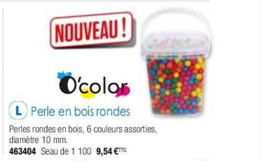 perle en bois rondes o'color
