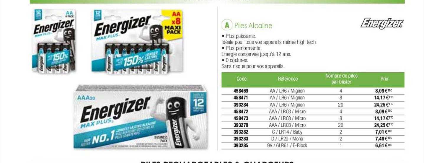 piles alcaline  energizer