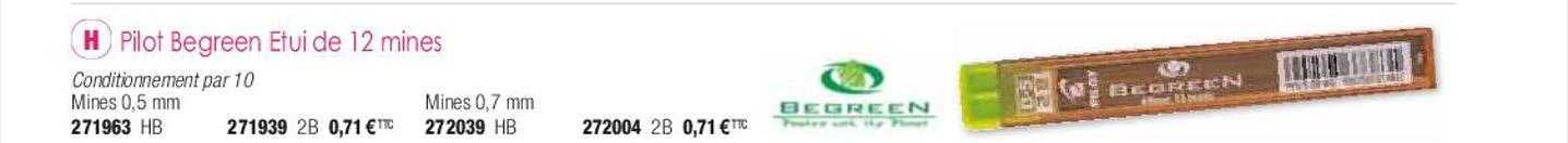 pilot begreen étui de 12 mines