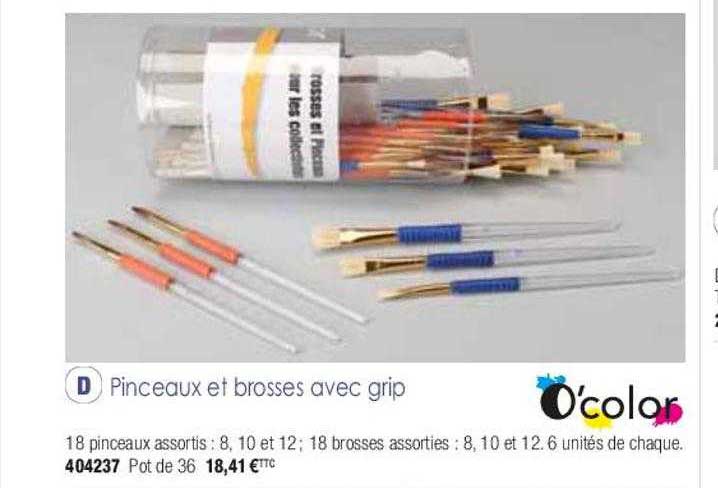 pinceaux et brosses avec grip o'color