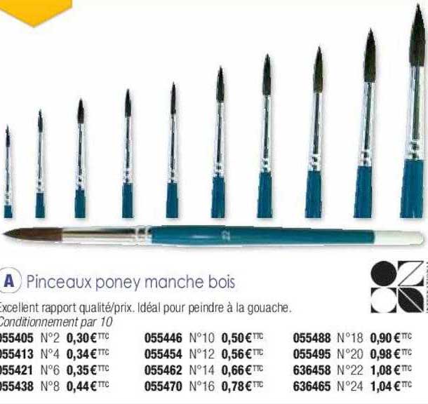 pinceaux poney manche bois