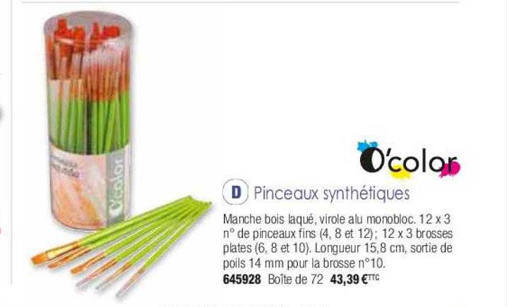 pinceaux synthétiques o'color