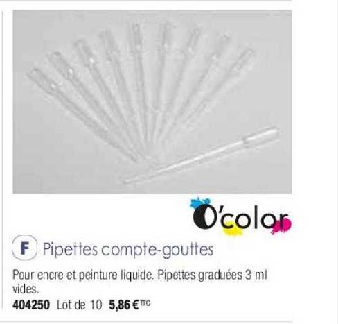 pipettes compte-gouttes o'color