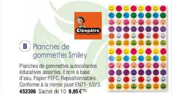 planches de gommettes smiley cléopâtre