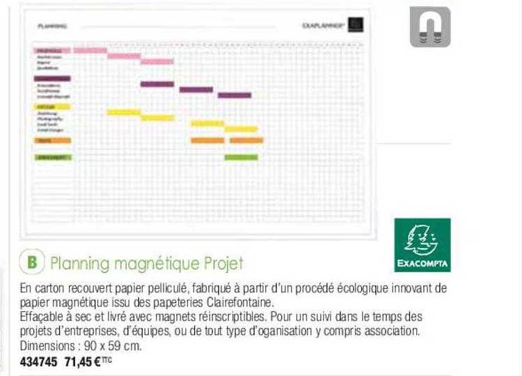 planning magnétique project exacompta