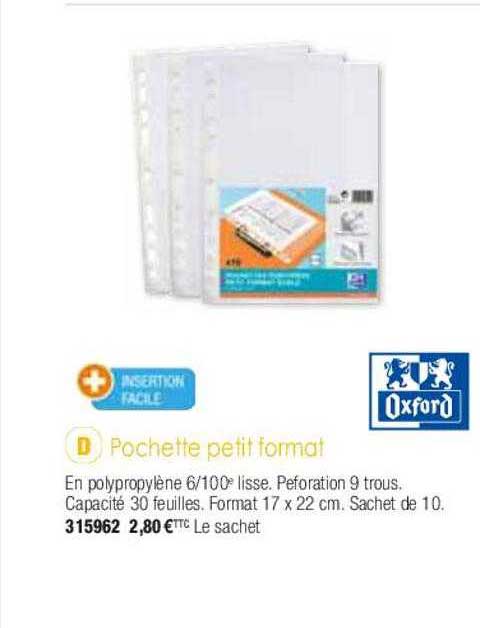 pochette petit format oxford