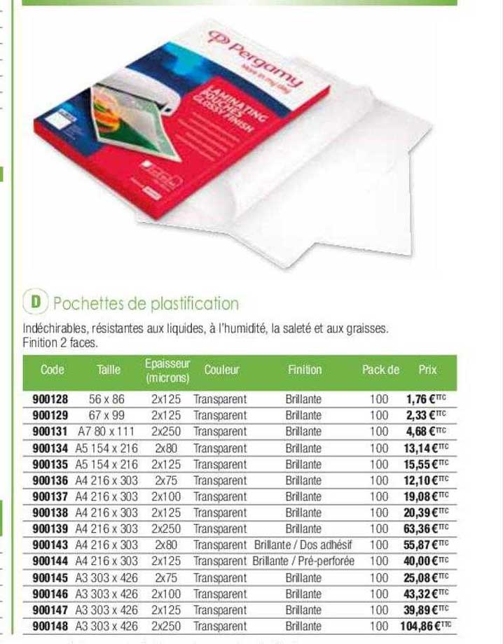 pochettes de plastification