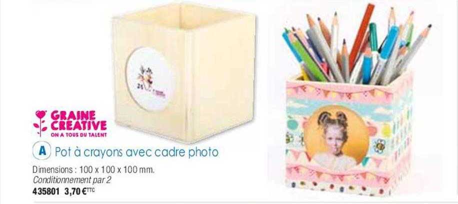pot à crayons avec cadre photo graine créative