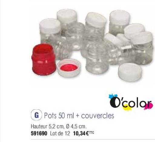pots 50ml + couvercles o'color