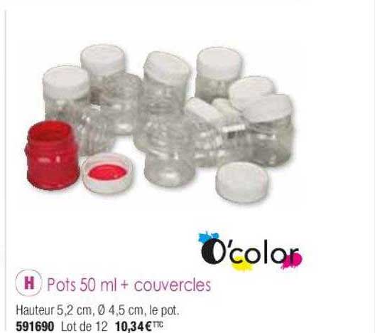 pots 50ml + couvercles o'color