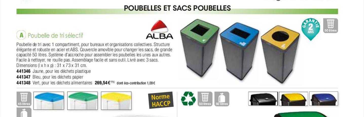 poubelle de tri sélectif alba