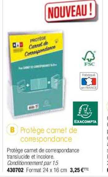 protège carnet de correspondance exacompta