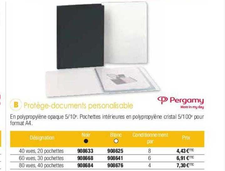 protège-documents personnalisable pergamy