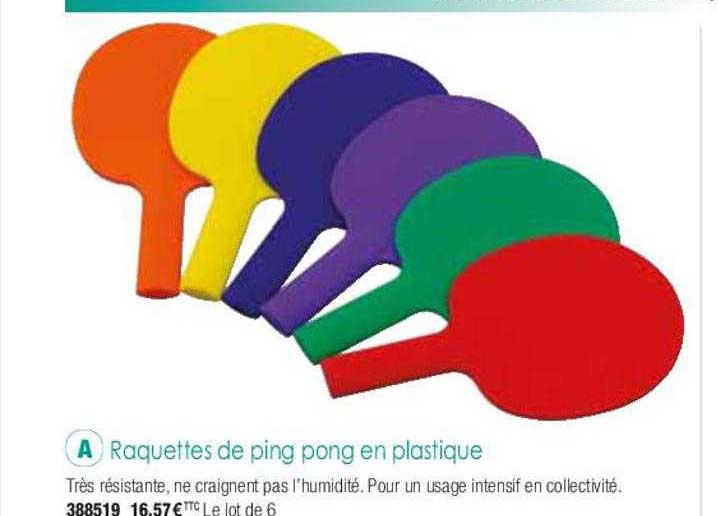 raquettes de ping pong en plastique