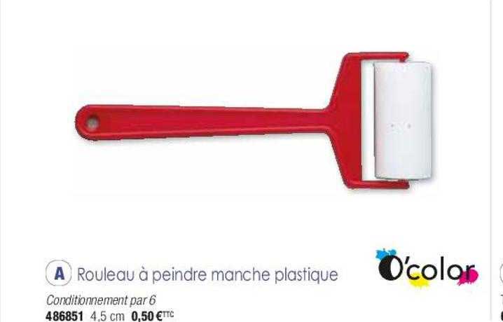 rouleau à peindre manche plastique o'color