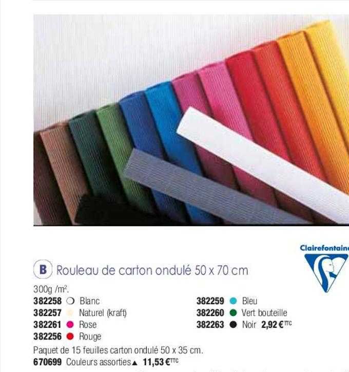 rouleau de carton ondulé 50 x 70 cm clairefontaine