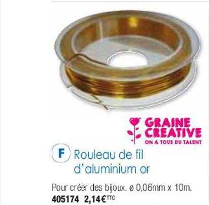 rouleau de fil d'aluminium or graine créative