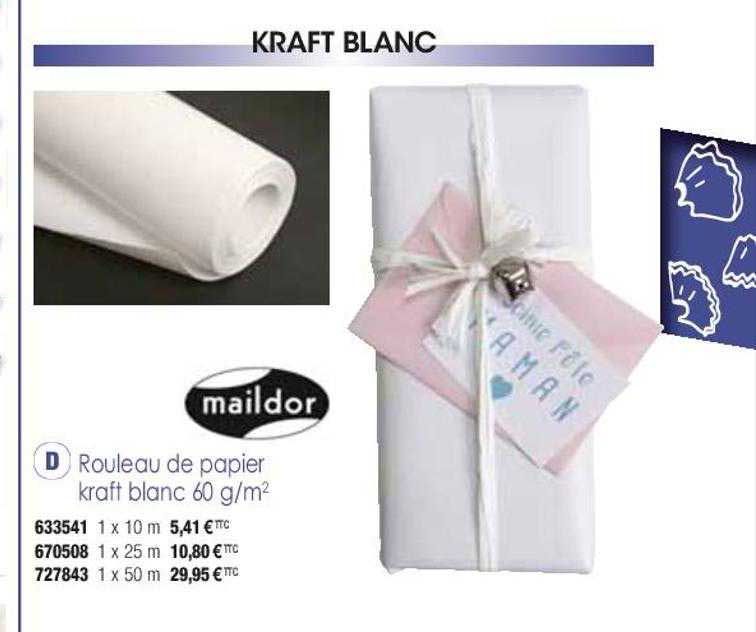 rouleau de papier kraft blanc 60 g-m² maildor