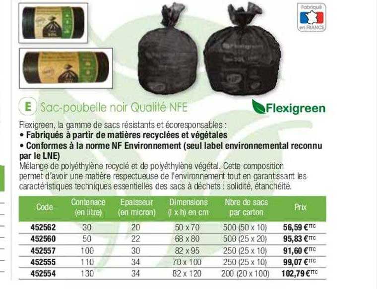 sac-poubelle noir qualité nfe flexigreen