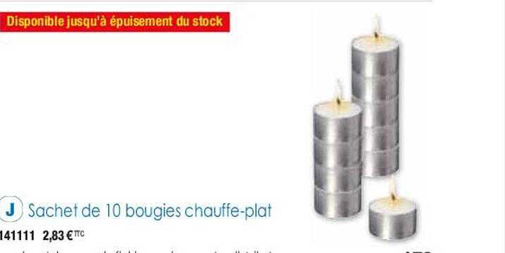 sachet de 10 bougies chauffe-plat