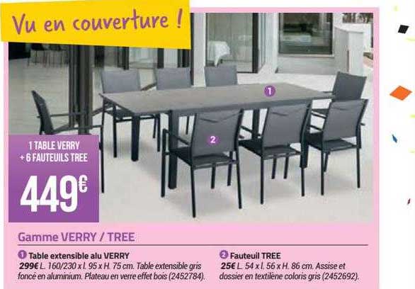 table extensible alu verry, fauteuil tree