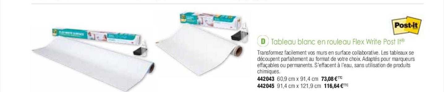 tableau blanc en rouleau flex write post it