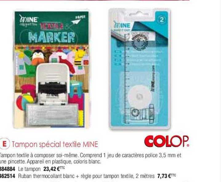 tampon spécial textile mine colop