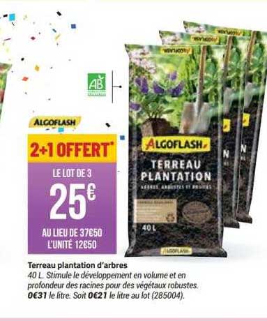 terreau plantation d'arbres algoflash