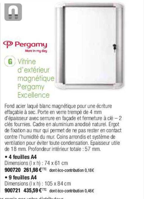 vitrine d'extérieur magnétique pergamy excellence