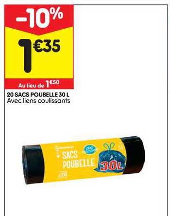 20 Sacs Poubelle 30 L