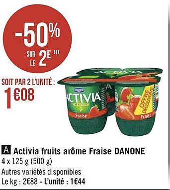 Activia Fruits Arôme Fraise Danone