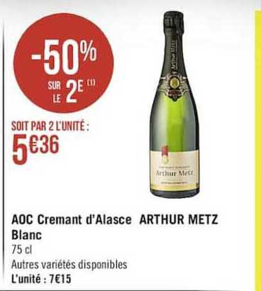 Aoc Cremant D'alsace Arthur Metz Blanc