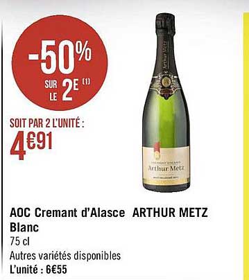 aoc crémant d'alsace arthur metz blanc