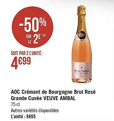 aoc crémant de bourgogne brut rosé grande cuvée veuve ambal