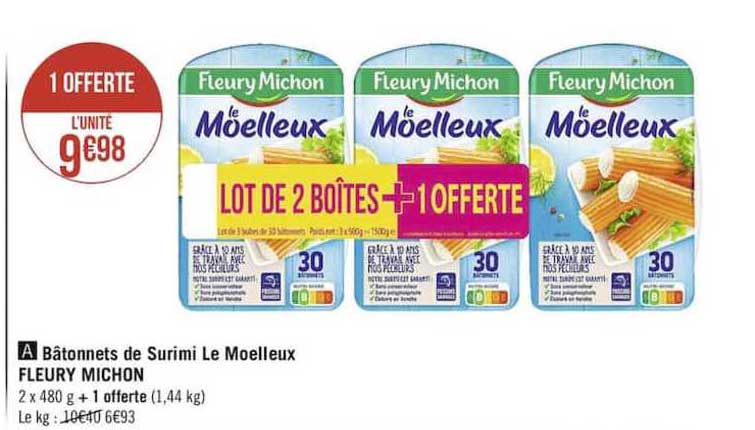 batonnets de surimi le moelleux fleury michon