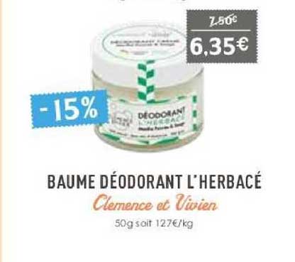 baume déodorant l'herbacé clémence et vivien