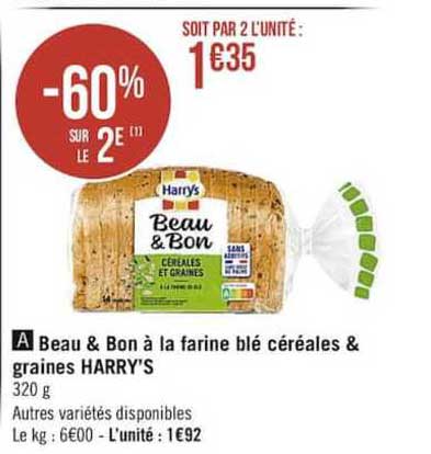beau & bon a la farine ble cereales & graines harry's