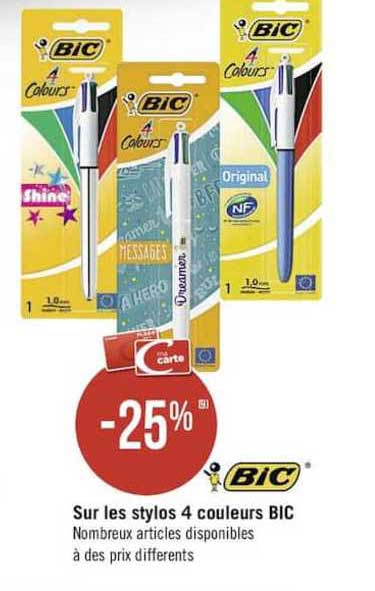 Bic Sur Les Stylos 4 Couleurs
