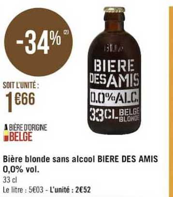 biere blonde sans alcool biere des amis 0.0%