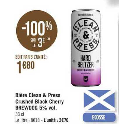 Biere Clean & Press Crushed Black Cherry Brewdog 5%