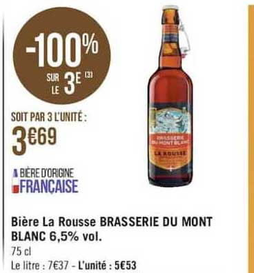 Biere La Rousse Brasserie Du Mont Blanc 6,5%