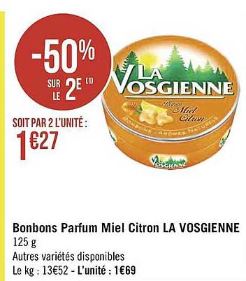 bonbons parfum miel citron la vosgienne