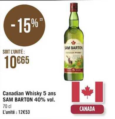 canadian whisky 5 ans sam barton 40%