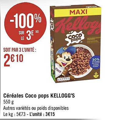 céréales coco pops kellogg's