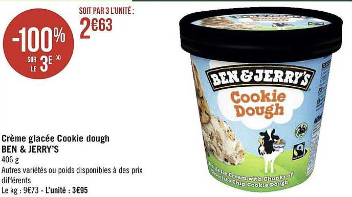 crème glacée cookie dough ben & jerry's